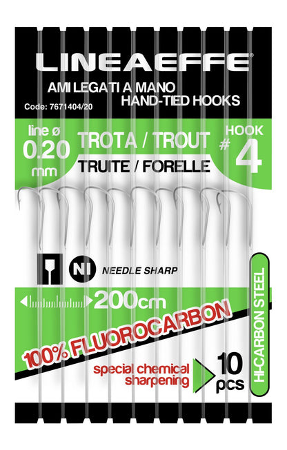 Lineaeffe HakenTo Fluorocarbon Hi Quality Forelle
