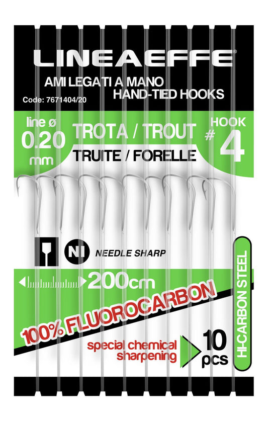 Anzuelos Lineaeffe para trucha de fluorocarbono de alta calidad